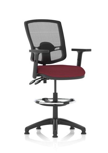 Eclipse Plus II Lever Task Operator Chair Deluxe Mesh Back High Rise Draughtsman Kit With Height Adjustable Arms Bespoke Colour Seat Ginseng Chilli