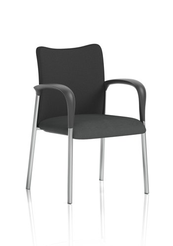 Academy Visitor With Arms Black Fabric Back Bespoke Colour Seat Quest Mussel