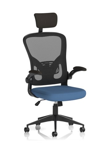 Ace Executive Mesh Chair With Folding Arms Bespoke Colour Seat Quest Limpet