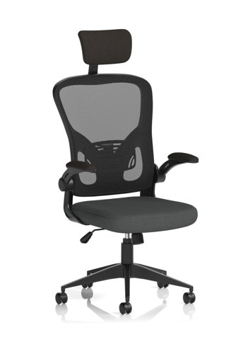 Ace Executive Mesh Chair With Folding Arms Bespoke Colour Seat Quest Mussel