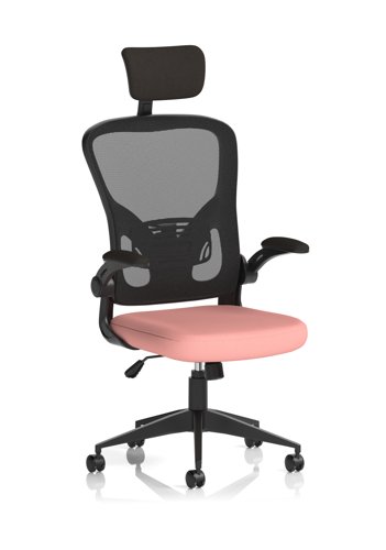Ace Executive Mesh Chair With Folding Arms Bespoke Colour Seat Quest Shrimp