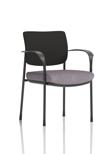 Brunswick Deluxe With Arms Black Frame Black Fabric Back Bespoke Colour Seat Rivet Fuse