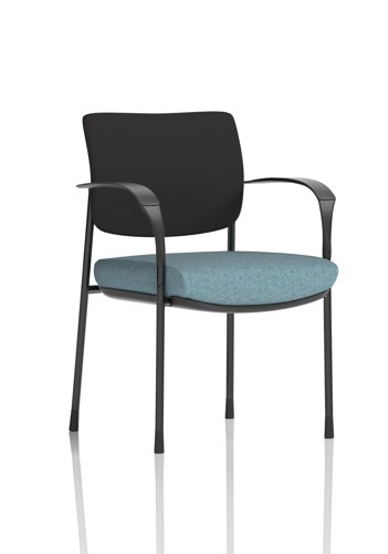 Brunswick Deluxe With Arms Black Frame Black Fabric Back Bespoke Colour Seat Rivet Quench