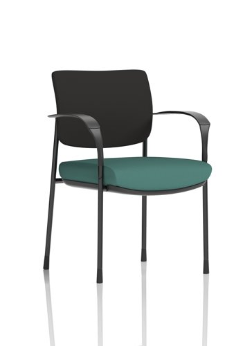 Brunswick Deluxe With Arms Black Frame Black Fabric Back Bespoke Colour Seat Quest Kelp