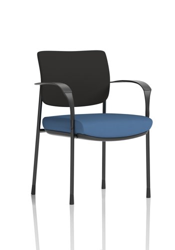 Brunswick Deluxe With Arms Black Frame Black Fabric Back Bespoke Colour Seat Quest Limpet
