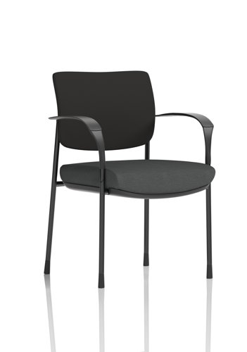 Brunswick Deluxe With Arms Black Frame Black Fabric Back Bespoke Colour Seat Quest Mussel