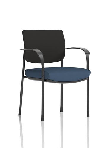Brunswick Deluxe With Arms Black Frame Black Fabric Back Bespoke Colour Seat Quest Whelk