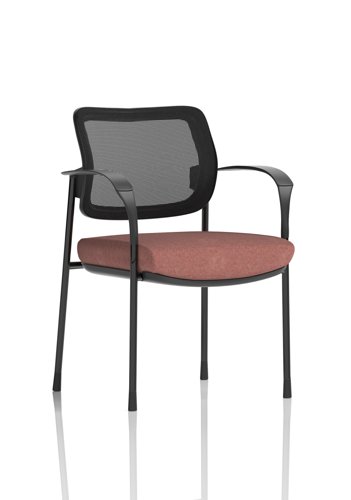 Brunswick Deluxe With Arms Black Frame Mesh Back Bespoke Colour Seat Rivet Forge