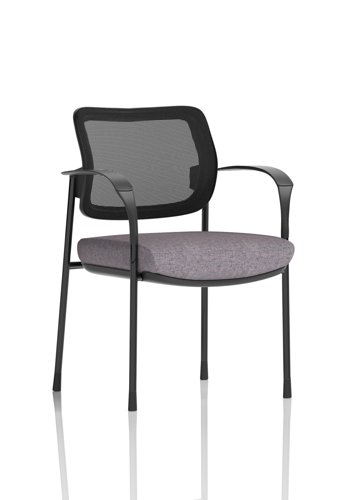 Brunswick Deluxe With Arms Black Frame Mesh Back Bespoke Colour Seat Rivet Fuse