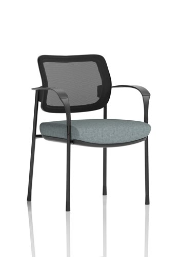 Brunswick Deluxe With Arms Black Frame Mesh Back Bespoke Colour Seat Rivet Tensile