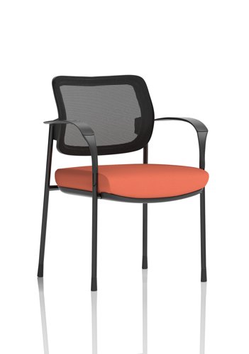 Brunswick Deluxe With Arms Black Frame Mesh Back Bespoke Colour Seat Quest Crab