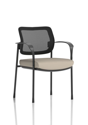 Brunswick Deluxe With Arms Black Frame Mesh Back Bespoke Colour Seat Quest Salt