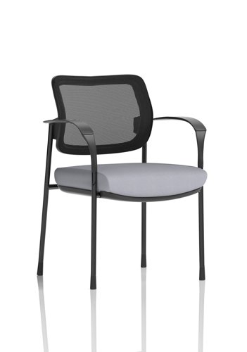Brunswick Deluxe With Arms Black Frame Mesh Back Bespoke Colour Seat Quest Shell