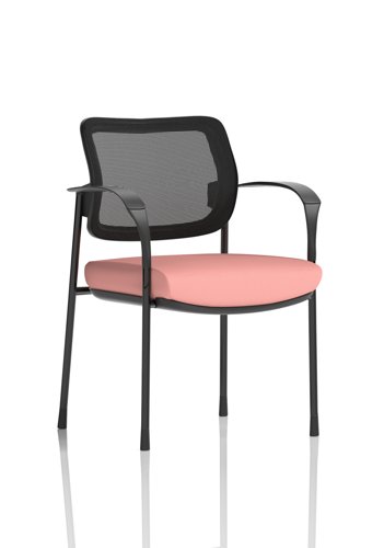 Brunswick Deluxe With Arms Black Frame Mesh Back Bespoke Colour Seat Quest Shrimp