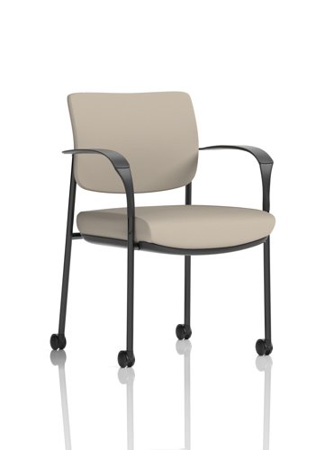 Brunswick Deluxe With Arms Black Frame With Castors Bespoke Colour Back And Seat Quest Salt
