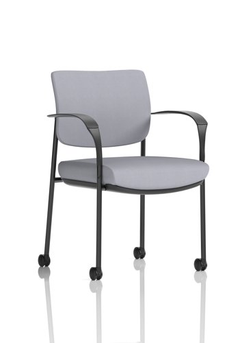 Brunswick Deluxe With Arms Black Frame With Castors Bespoke Colour Back And Seat Quest Shell