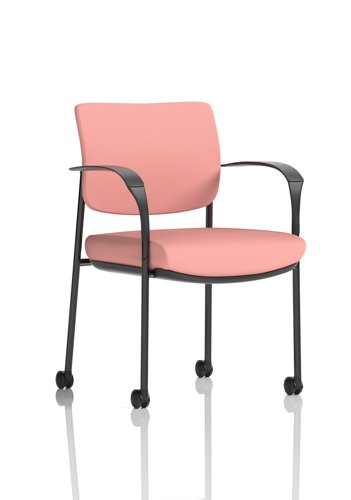 Brunswick Deluxe With Arms Black Frame With Castors Bespoke Colour Back And Seat Quest Shrimp