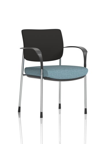 Brunswick Deluxe With Arms Chrome Frame Black Fabric Back Bespoke Colour Seat Rivet Quench