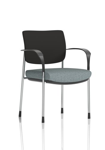 Brunswick Deluxe With Arms Chrome Frame Black Fabric Back Bespoke Colour Seat Rivet Tensile