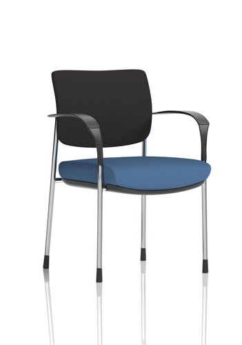Brunswick Deluxe With Arms Chrome Frame Black Fabric Back Bespoke Colour Seat Quest Limpet