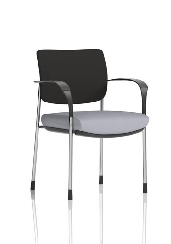 Brunswick Deluxe With Arms Chrome Frame Black Fabric Back Bespoke Colour Seat Quest Shell