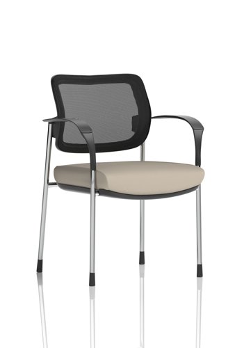 Brunswick Deluxe With Arms Chrome Frame Mesh Back Bespoke Colour Seat Quest Salt