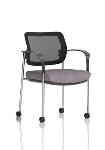 Brunswick Deluxe With Arms Chrome Frame With Castors Mesh Back Bespoke Colour Seat Rivet Fuse