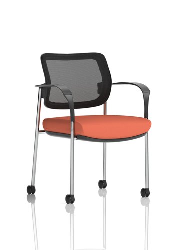 Brunswick Deluxe With Arms Chrome Frame With Castors Mesh Back Bespoke Colour Seat Quest Crab