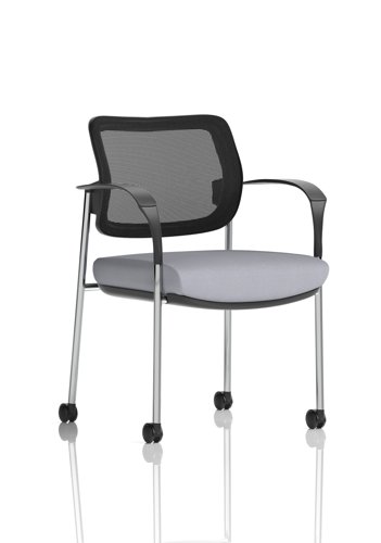 Brunswick Deluxe With Arms Chrome Frame With Castors Mesh Back Bespoke Colour Seat Quest Shell