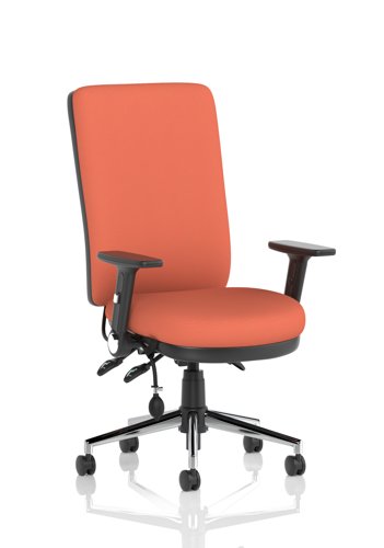 Chiro High Back With Height Adjustable And Folding Arms Bespoke Colour Back And Seat Quest Crab