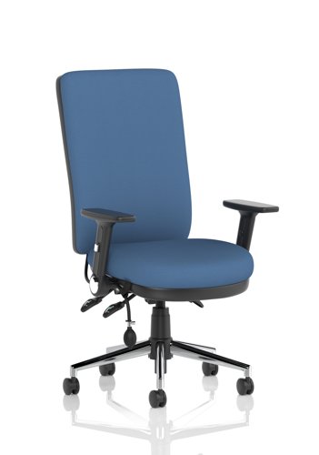 Chiro High Back With Height Adjustable And Folding Arms Bespoke Colour Back And Seat Quest Limpet
