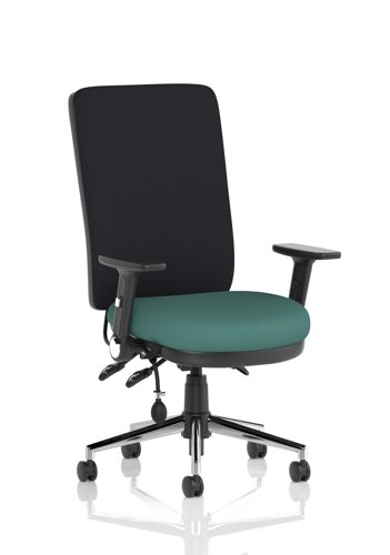 Chiro High Back With Height Adjustable And Folding Arms Bespoke Colour Seat Quest Kelp