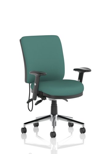 Chiro Medium Back With Height Adjustable Arms Bespoke Colour Back and Seat Quest Kelp