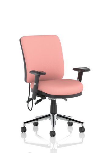 Chiro Medium Back With Height Adjustable Arms Bespoke Colour Back and Seat Quest Shrimp