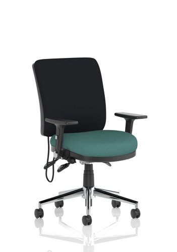 Chiro Medium Back With Height Adjustable And Folding Arms Bespoke Colour Seat Quest Kelp
