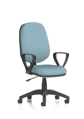 Eclipse Plus I Lever Task Operator Chair With Loop Arms Bespoke Colour Back And Seat Rivet Quench