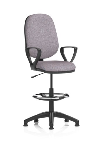 Eclipse Plus I Lever Task Operator Chair With High Rise Draughtsman Kit With Loop Arms Bespoke Colour Back And Seat Rivet Fuse