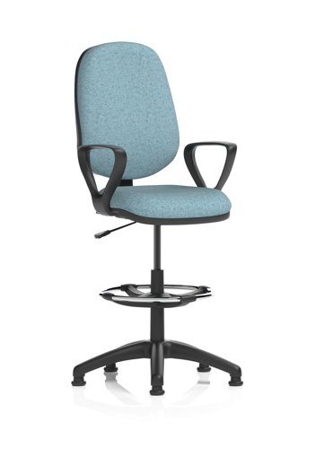 Eclipse Plus I Lever Task Operator Chair With High Rise Draughtsman Kit With Loop Arms Bespoke Colour Back And Seat Rivet Quench