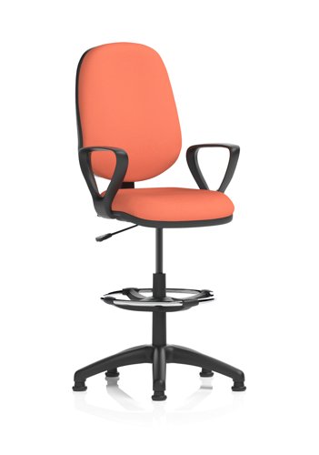 Eclipse Plus I Lever Task Operator Chair With High Rise Draughtsman Kit With Loop Arms Bespoke Colour Back And Seat Quest Crab