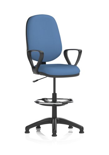 Eclipse Plus I Lever Task Operator Chair With High Rise Draughtsman Kit With Loop Arms Bespoke Colour Back And Seat Quest Limpet