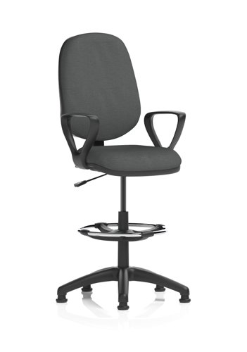 Eclipse Plus I Lever Task Operator Chair With High Rise Draughtsman Kit With Loop Arms Bespoke Colour Back And Seat Quest Mussel
