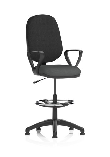 Eclipse Plus I Lever Task Operator Chair With High Rise Draughtsman Kit With Loop Arms Bespoke Colour Seat Quest Mussel