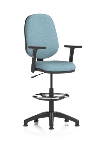 Eclipse Plus I Lever Task Operator Chair With High Rise Draughtsman Kit With Height Adjustable Arms Bespoke Colour Back And Seat Rivet Quench
