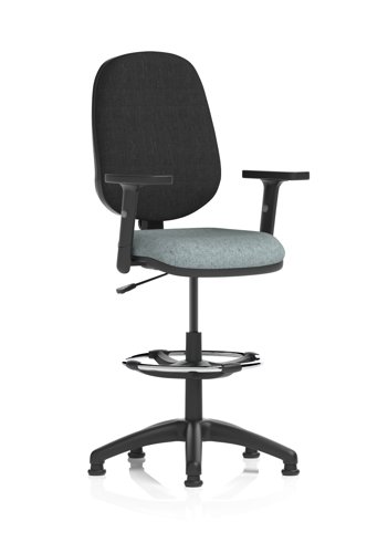 Eclipse Plus I Lever Task Operator Chair With High Rise Draughtsman Kit With Height Adjustable Arms Bespoke Colour Seat Rivet Tensile