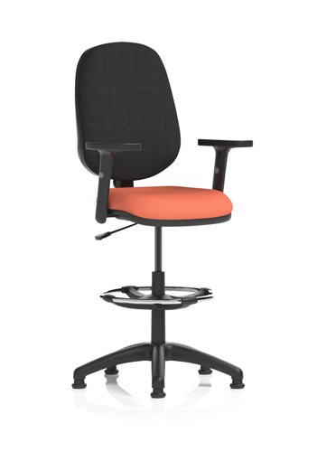 Eclipse Plus I Lever Task Operator Chair With High Rise Draughtsman Kit With Height Adjustable Arms Bespoke Colour Seat Quest Crab