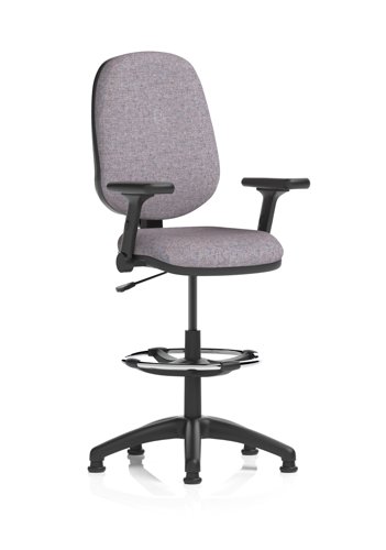 Eclipse Plus I Lever Task Operator Chair High Rise Draughtsman Kit With Height Adjustable And Folding Arms Bespoke Colour Back And Seat Rivet Fuse