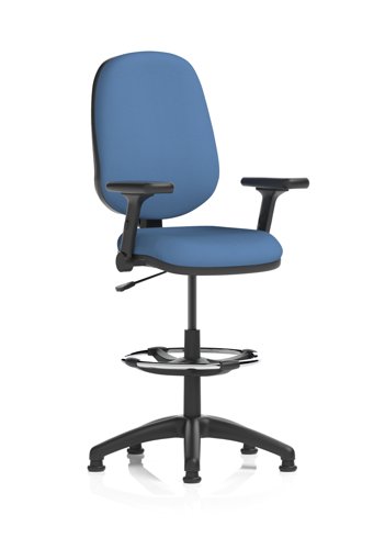 Eclipse Plus I Lever Task Operator Chair High Rise Draughtsman Kit With Height Adjustable And Folding Arms Bespoke Colour Back And Seat Quest Limpet