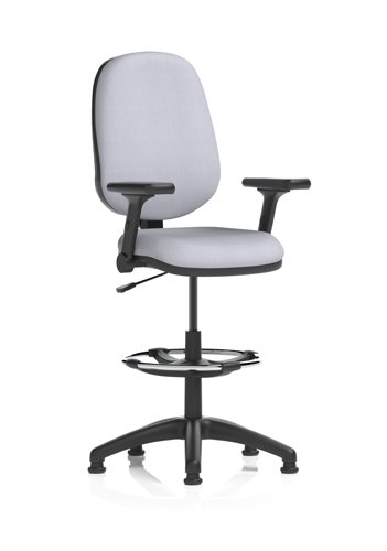 Eclipse Plus I Lever Task Operator Chair High Rise Draughtsman Kit With Height Adjustable And Folding Arms Bespoke Colour Back And Seat Quest Shell