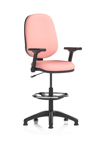 Eclipse Plus I Lever Task Operator Chair High Rise Draughtsman Kit With Height Adjustable And Folding Arms Bespoke Colour Back And Seat Quest Shrimp