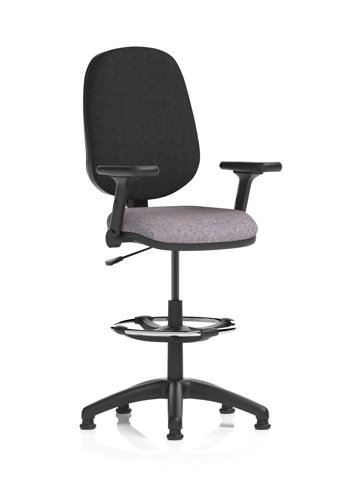 Eclipse Plus I Lever Task Operator Chair With High Rise Draughtsman Kit With Height Adjustable And Folding Arms Bespoke Colour Seat Rivet Fuse